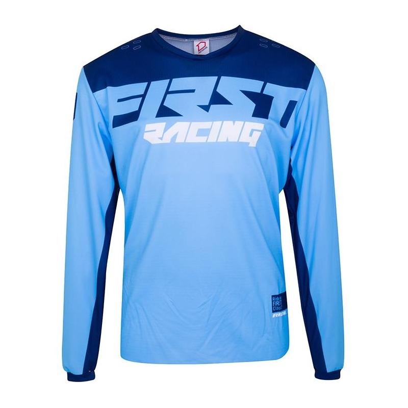 Maillot cross First Racing Data Evo bleu/marine/blanc- S