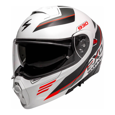 Casque modulable Scorpion EXO-930 Navig blanc/noir/rouge