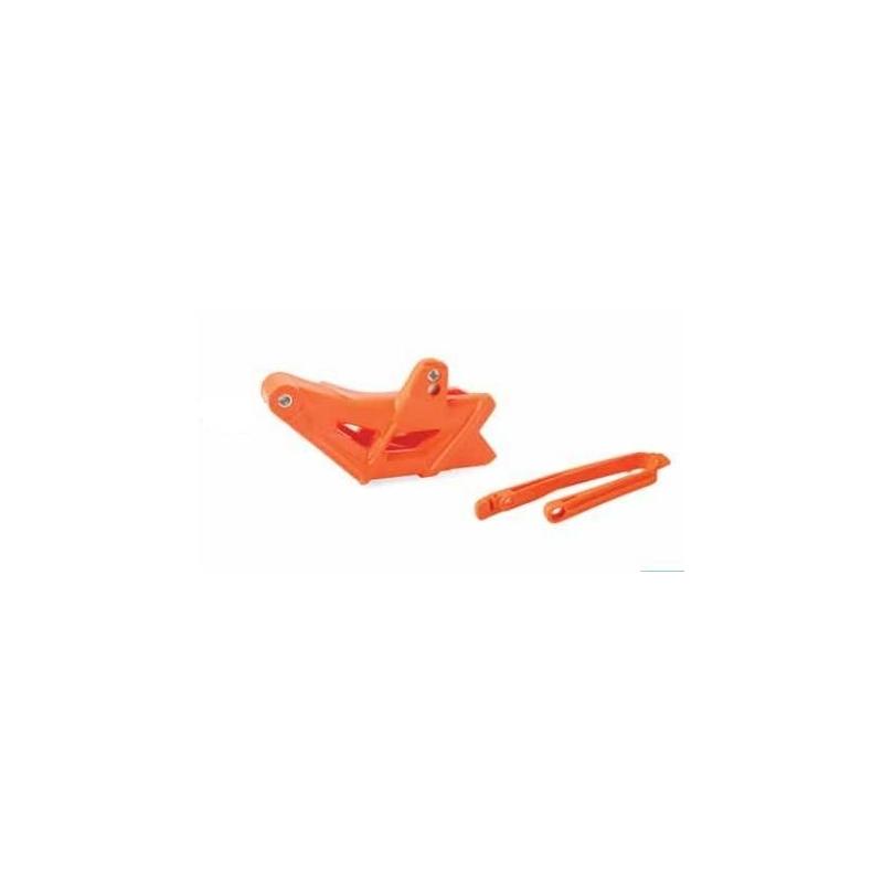 Kit guide chaîne et patin de bras oscillant Polisport KTM 450 SX-F 11-15 orange