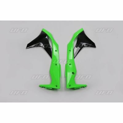 Ouïes de radiateur UFO Kawasaki 250 KX-F 17-20 vert/noir (couleur origine 2017)