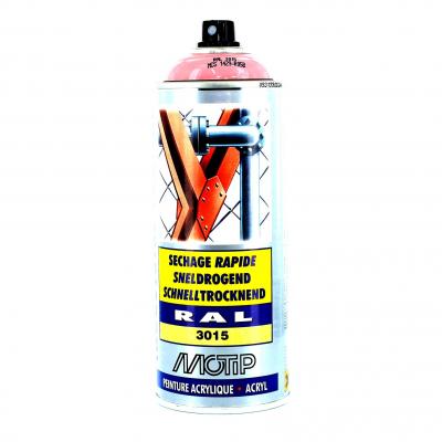 Bombe peinture Rose clair brillant acrylique RAL 3015 Motip 400 ml M07091