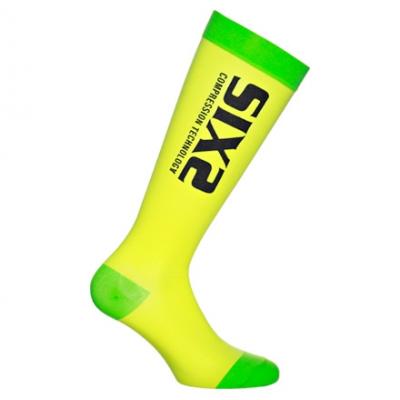 Chaussettes de compression Sixs recovery sock jaune et vertes