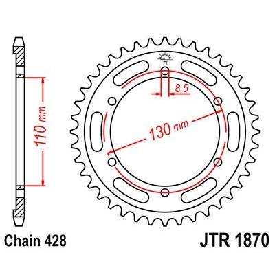 Couronne JT Sprockets Acier pas 428 46 dents - Pour Yamaha TZR 125 R 93-96