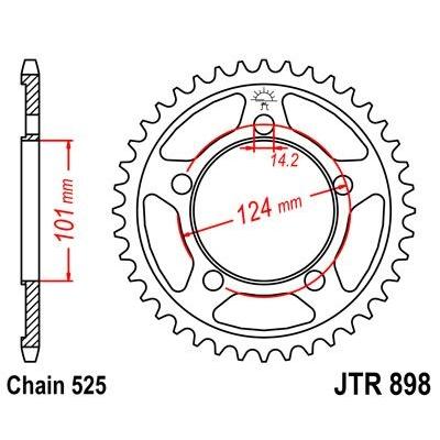 Couronne JT Sprockets Acier pas 525 38 dents - Pour KTM 990 Superduke 05-11
