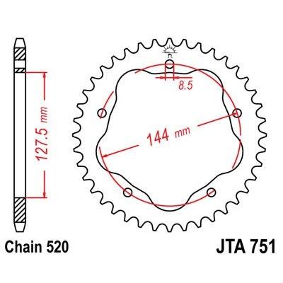 Couronne JT Sprockets Aluminium pas 520 40 dents - Pour Ducati 748 01-03