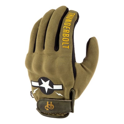 Gants cuir/textile Helstons Thunderbolt kaki/noir