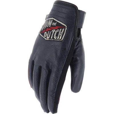 Gants cuir Von Dutch x Helstons Storm bleu/rouge