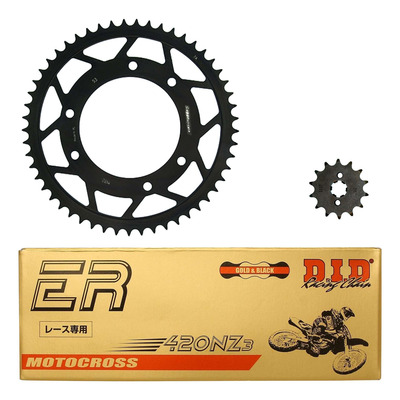 Kit chaîne DID type TT attache rapide pour Derbi 50 Senda SM DRD 02-03