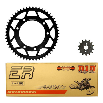 Kit chaîne DID type TT attache rapide pour Derbi 50 SM X-Race 04-05