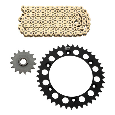 Kit chaîne EK/PBR 15x41-110m chaîne 520 SRX2 or couronne acier Suzuki DR 350 SE 94-95