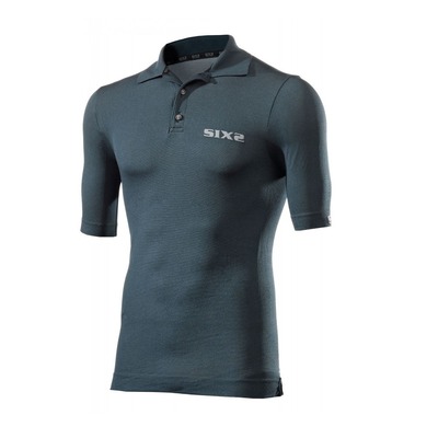 Polo mixte Sixs bleu pétrole