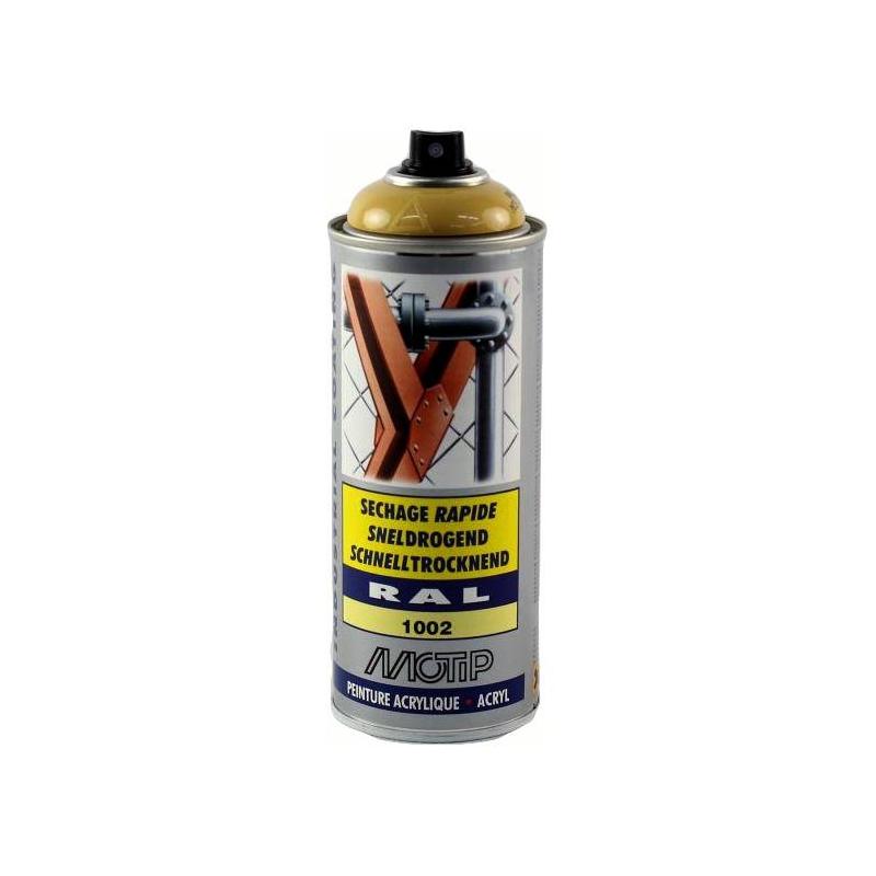 Bombe peinture Jaune sable brillant acrylique RAL 1002 Motip 400 ml M0