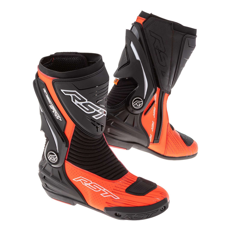 Bottes moto RST TracTech Evo D3O noir/rouge fluo