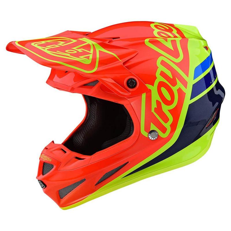 Casque cross Troy Lee Designs SE4 Composite Silhouette Mips orange/jau