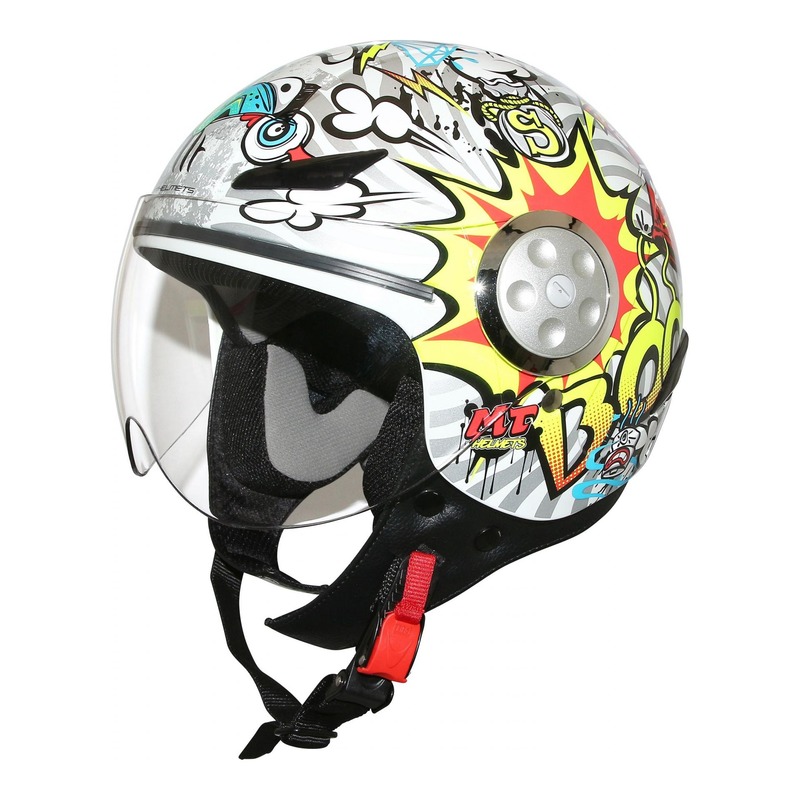 Casque jet enfant MT Helmets Urban Kid Art blanc brillant- YS