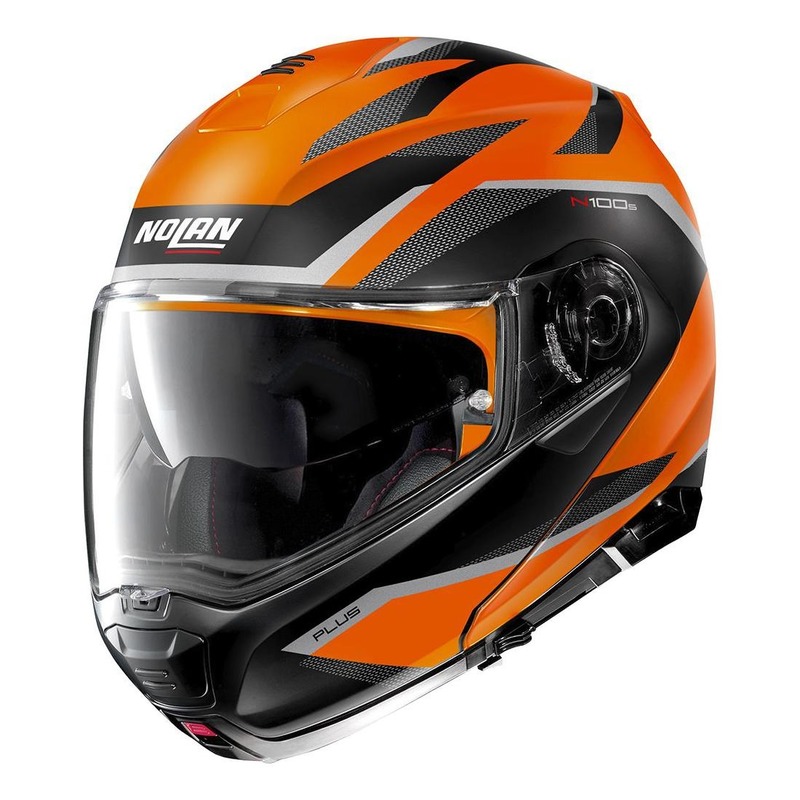 Casque modulable Nolan N100-5 Plus Overland N-Com Mat Led orange- 2XS