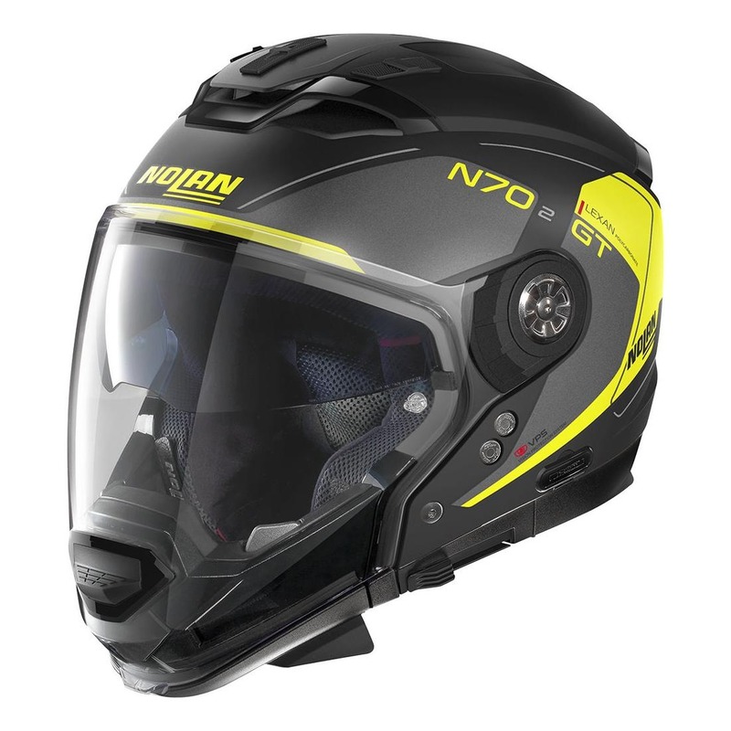 Casque transformable Nolan N70-2 GT LakotaN-Com Mat noir/gris/jaune- 2