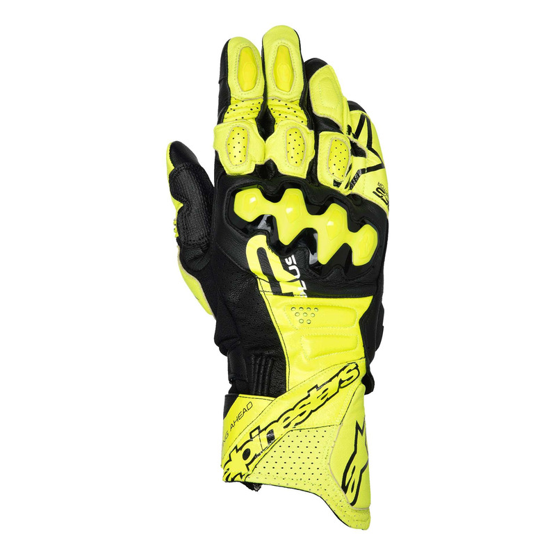 Gants cuir Alpinestars GP Pus R V3 yellow fluo/black