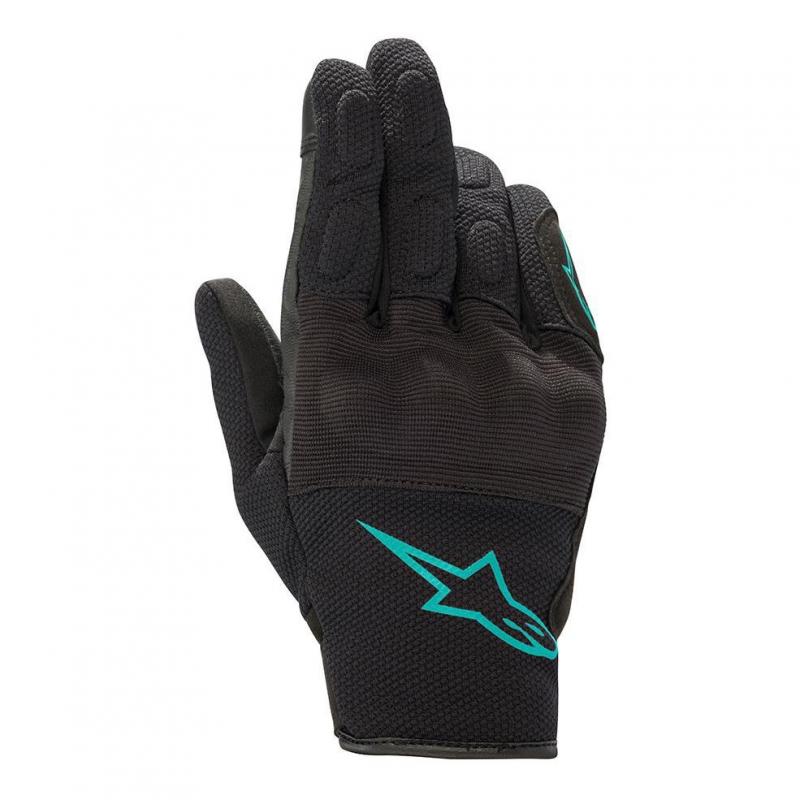 Gants cuir/textile femme Alpinestars Stella S-Max Drystar noir/turquoi