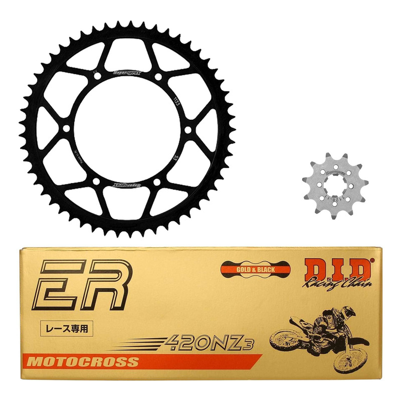 Kit chaÃ®ne DID type TT attache rapide pour Derbi 50 GPR 06-12