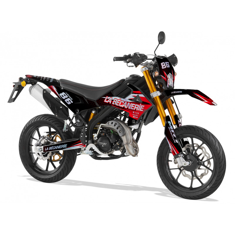 Kit déco La Bécanerie Eighty-six rouge/noir holographique Rieju MRT