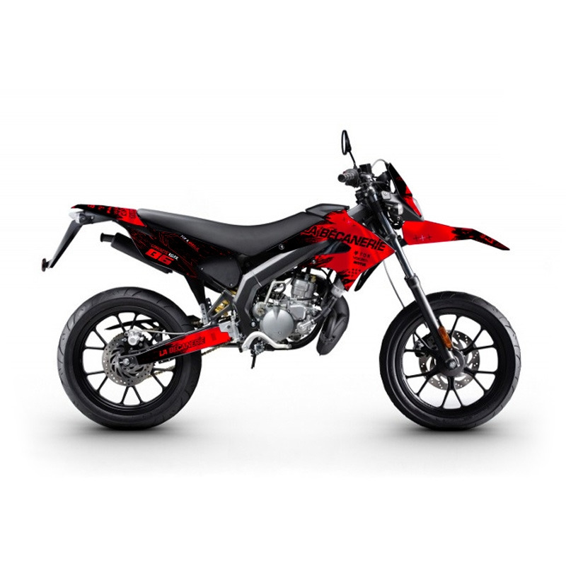 Kit déco La Bécanerie Mud rouge/noir holographique Derbi DRD X-treme/Gilera SMT