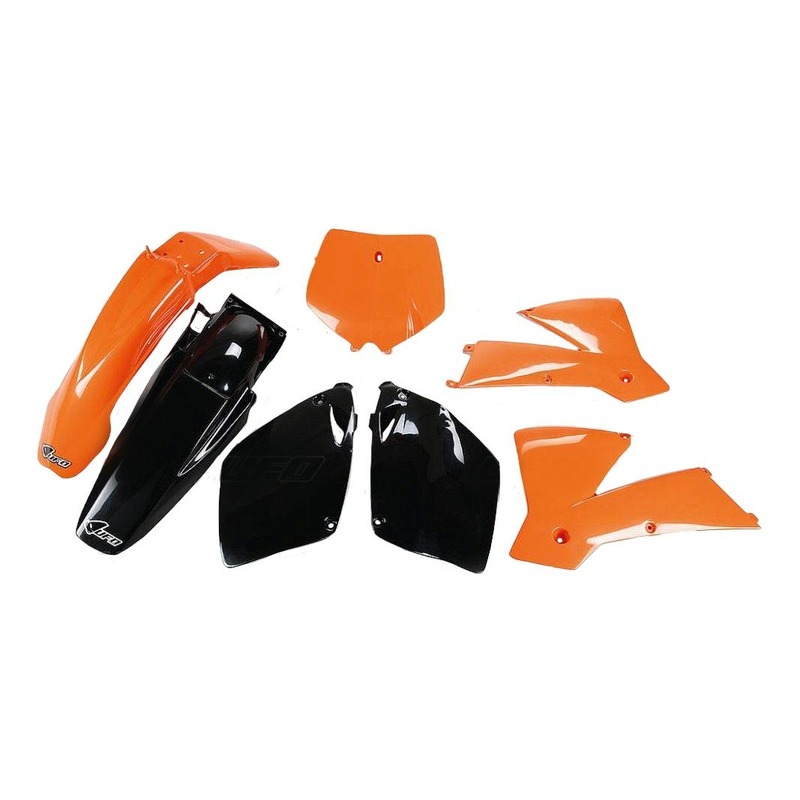 Kit plastique UFO KTM 250 SX 01-02 orange/noir (couleur origine)