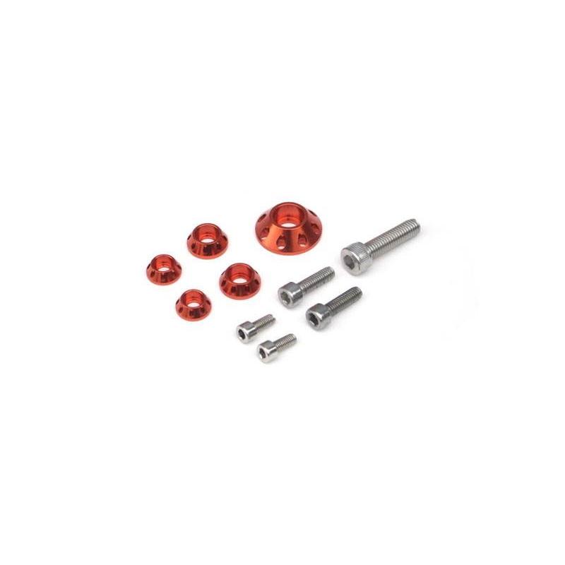 Kit rondelles CNC et vis BTR YCF pour réservoir et carénage orange