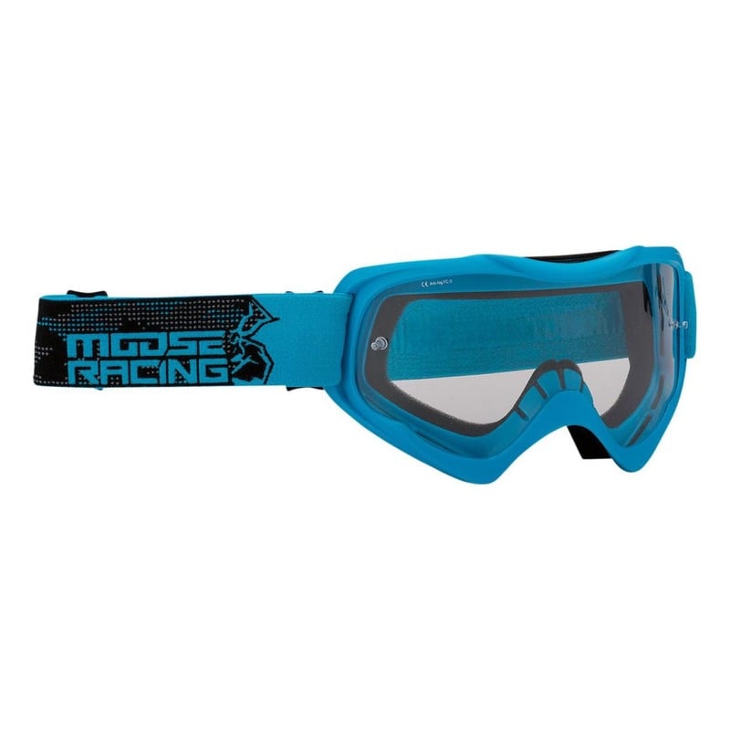 Masque cross Moose Racing Qualifier Agroid bleu/noir – écran clair