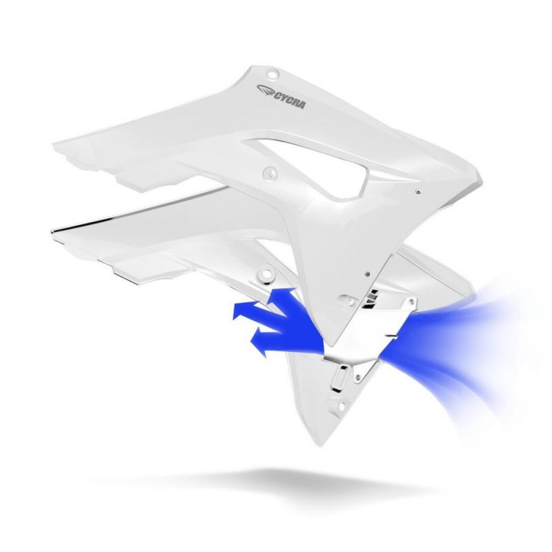 Ouïes de radiateur Cycra Powerflow Honda CRF 450R 2017 blanc