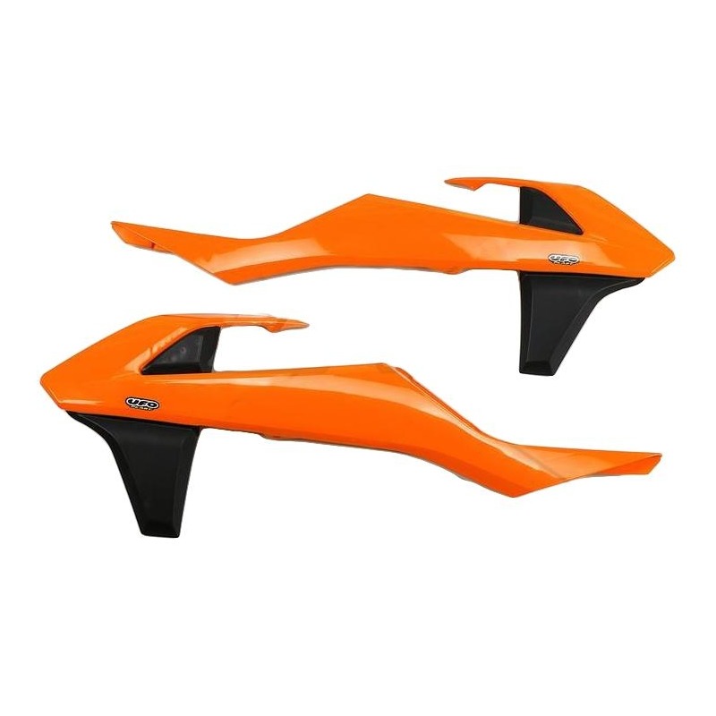 Ouïes de radiateur UFO KTM 250 SX-F 16-18 noir/orange (couleur origin