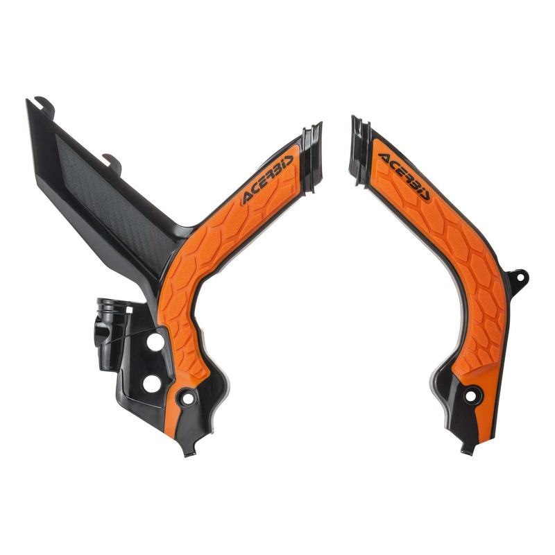 Protections de Cadre ACERBIS X-GRIP Noir / Orange – KTM EXC / EXCF 20-23