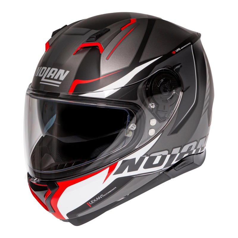 Casque intégral Nolan N87 Miles N-Com Mat Lava gris/rouge- 2XS