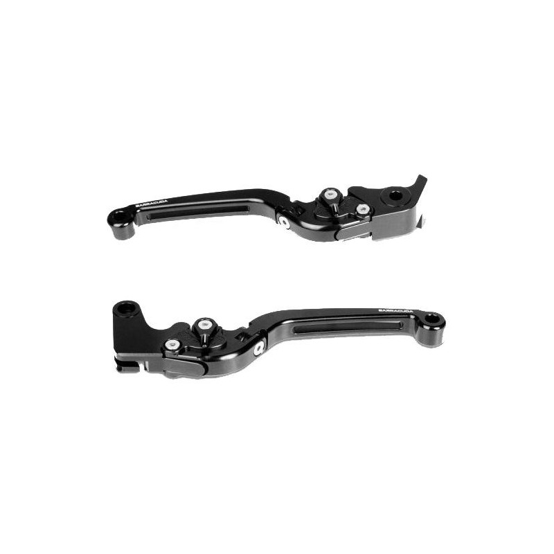 Paire de leviers Barracuda noirs repliables Ducati Hypermotard 07-09