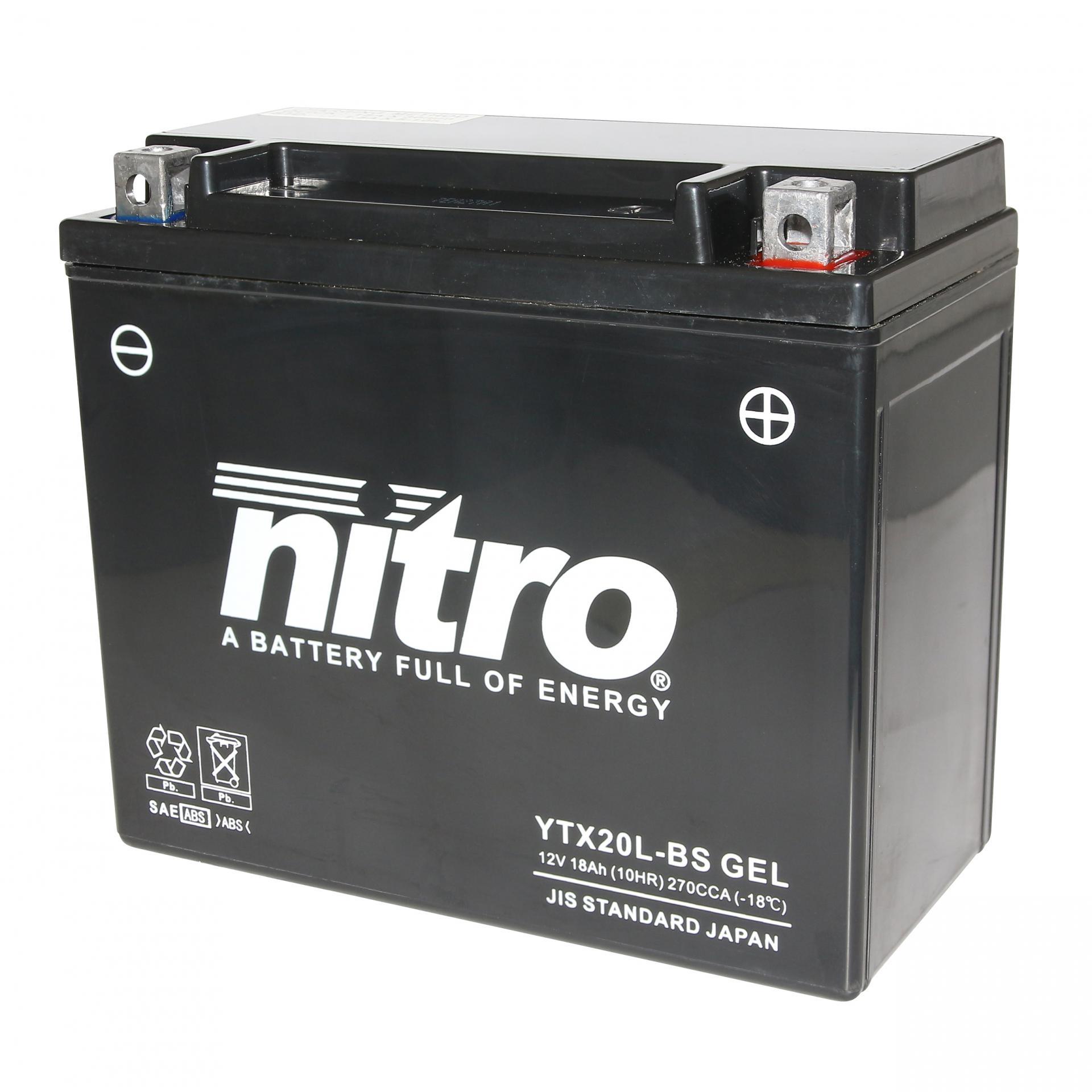 Batterie Nitro YTX20L-BS 12V 18 Ah Gel - Pièces Electrique sur La Bécanerie