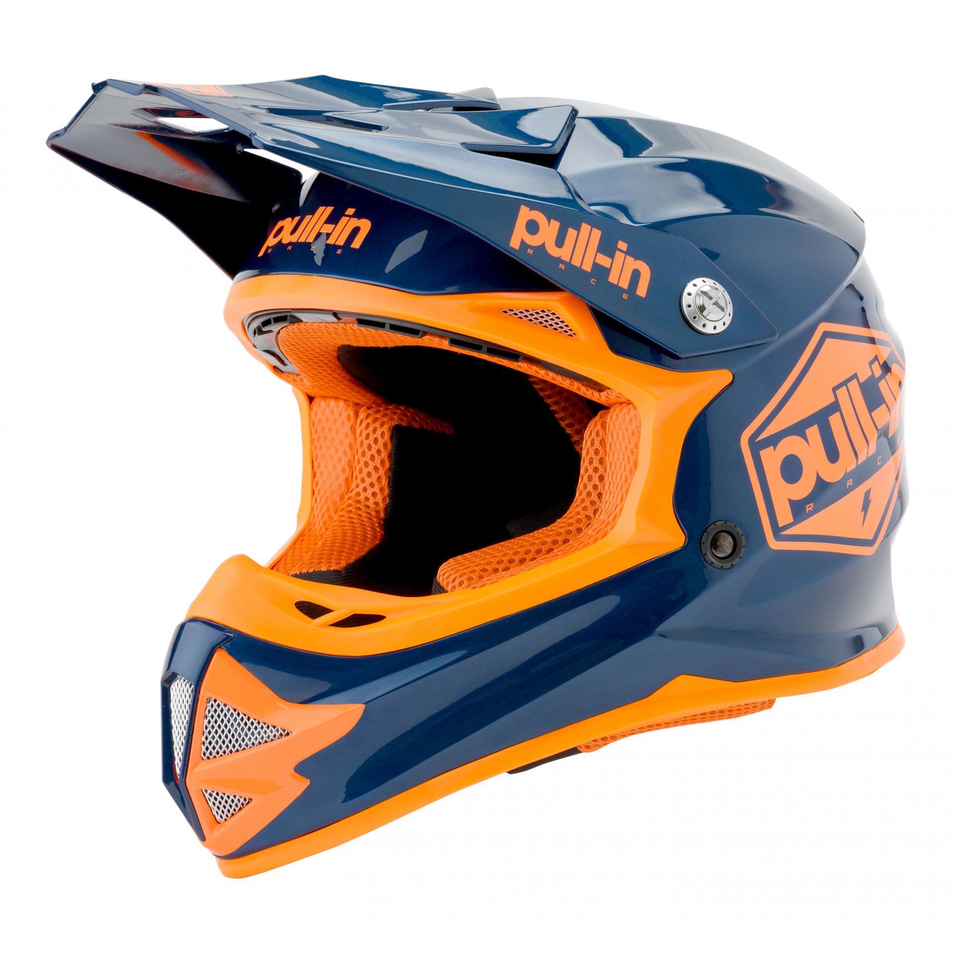 Casque cross enfant Pull-in Solid brillant navy/orange ...