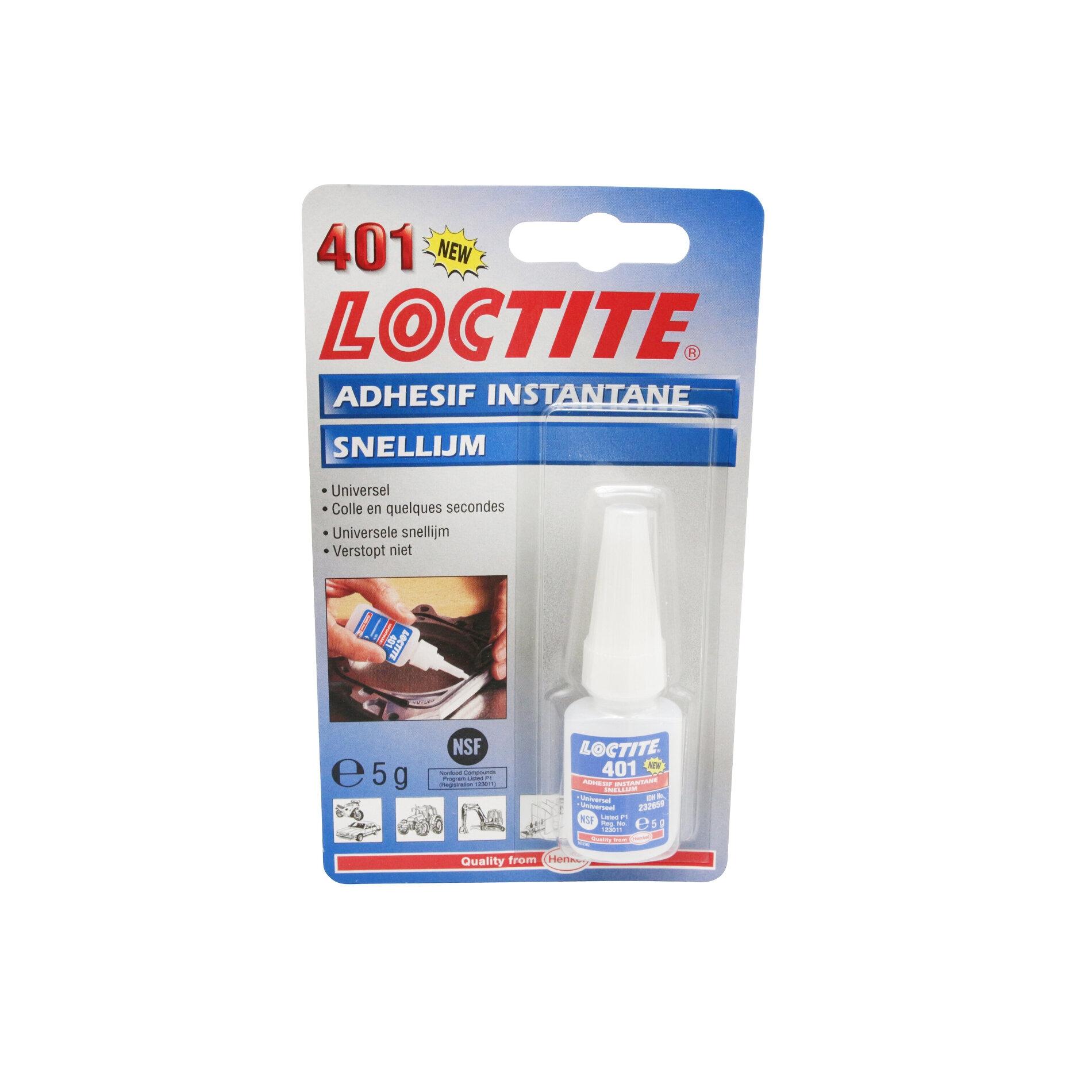 Colle super glue 3 Loctite E 401 5g - Lubrifiant sur La Bécanerie