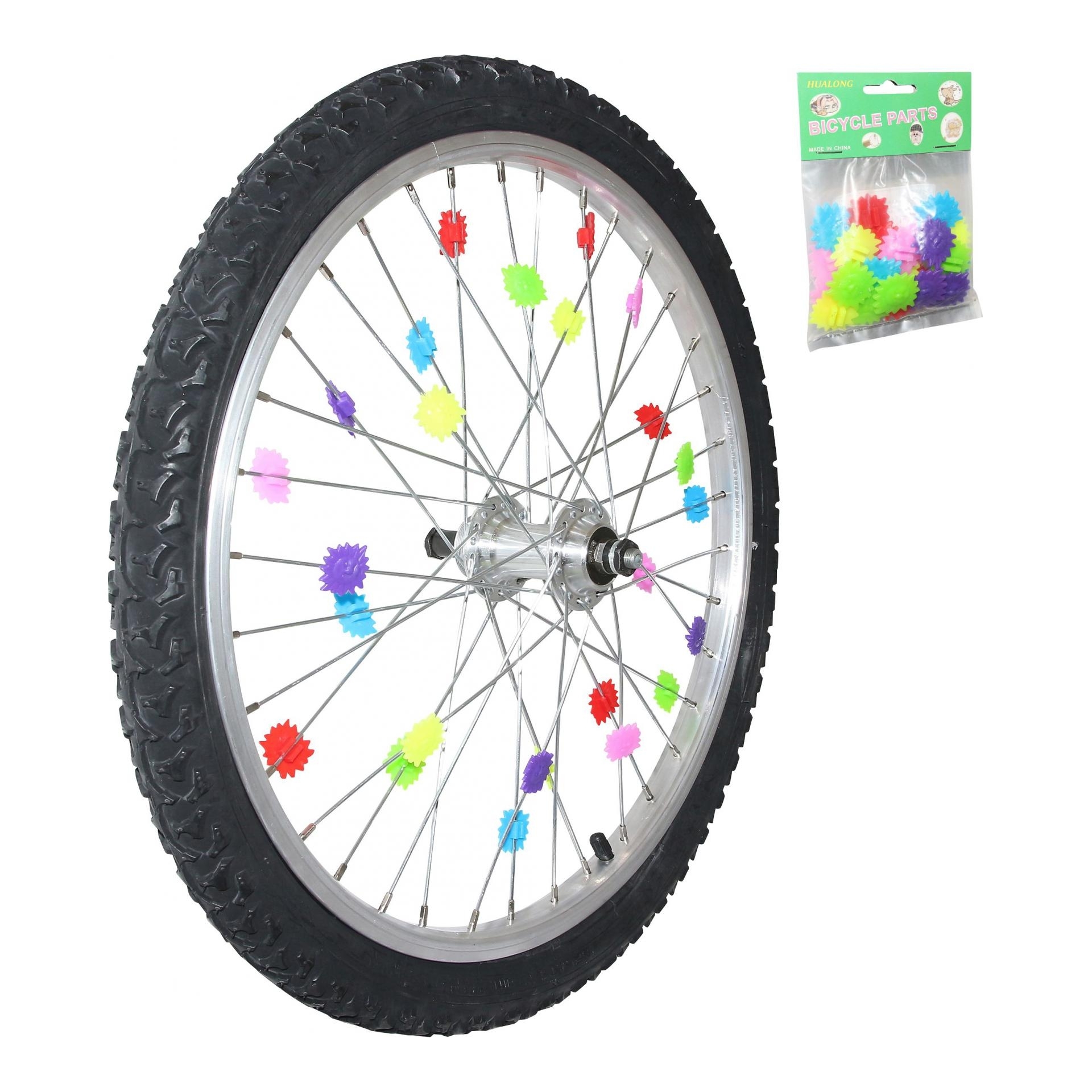 Décoration pour roue de vélo à fixer multicolore (sachet de 24