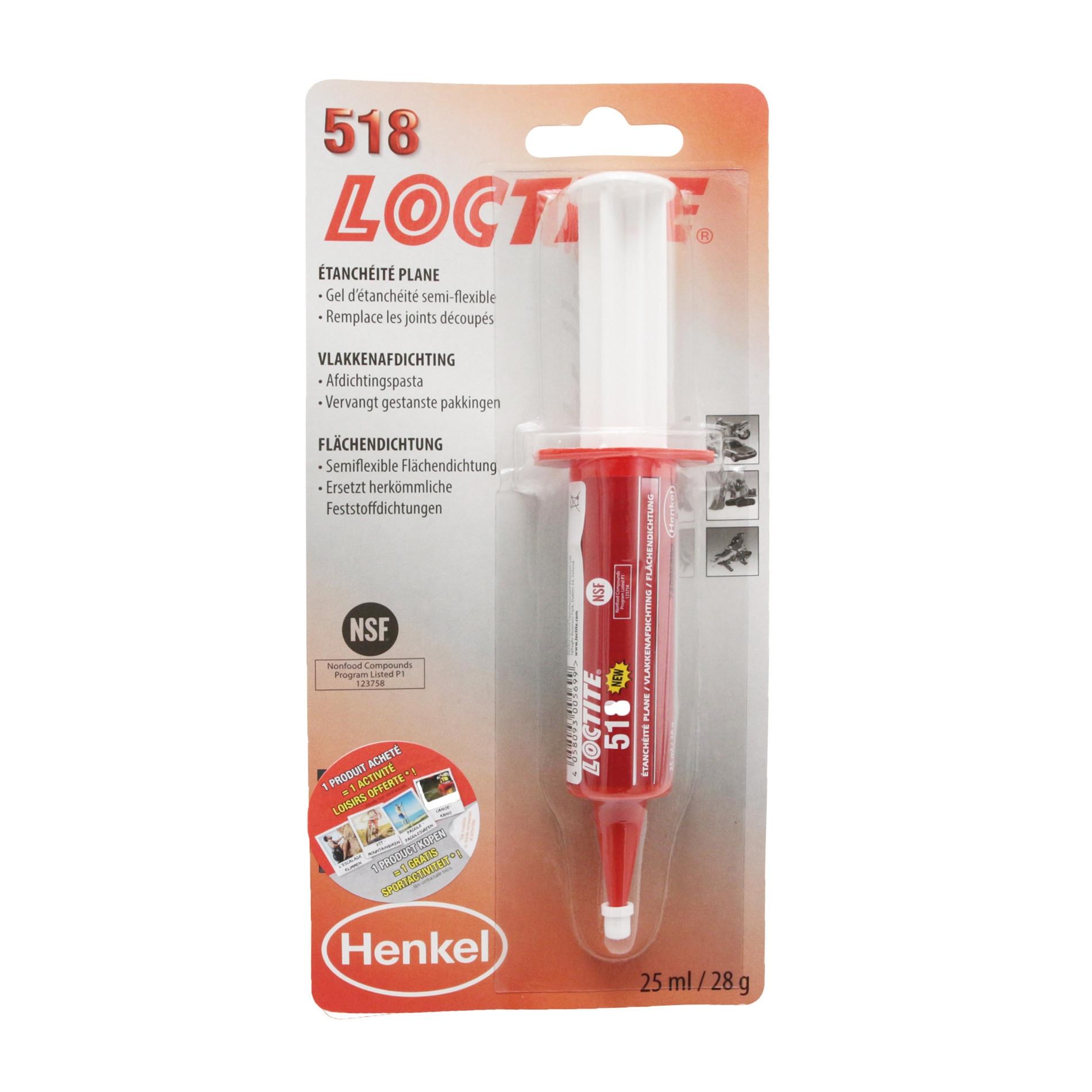 Pate à joint Loctite 518 semi-flexible rouge 25ml - Atelier & Stand