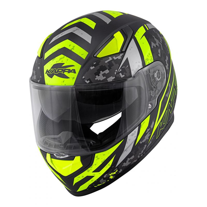 Casque intégral Kappa KV41 Dallas Pixel noir mat/jaune- S