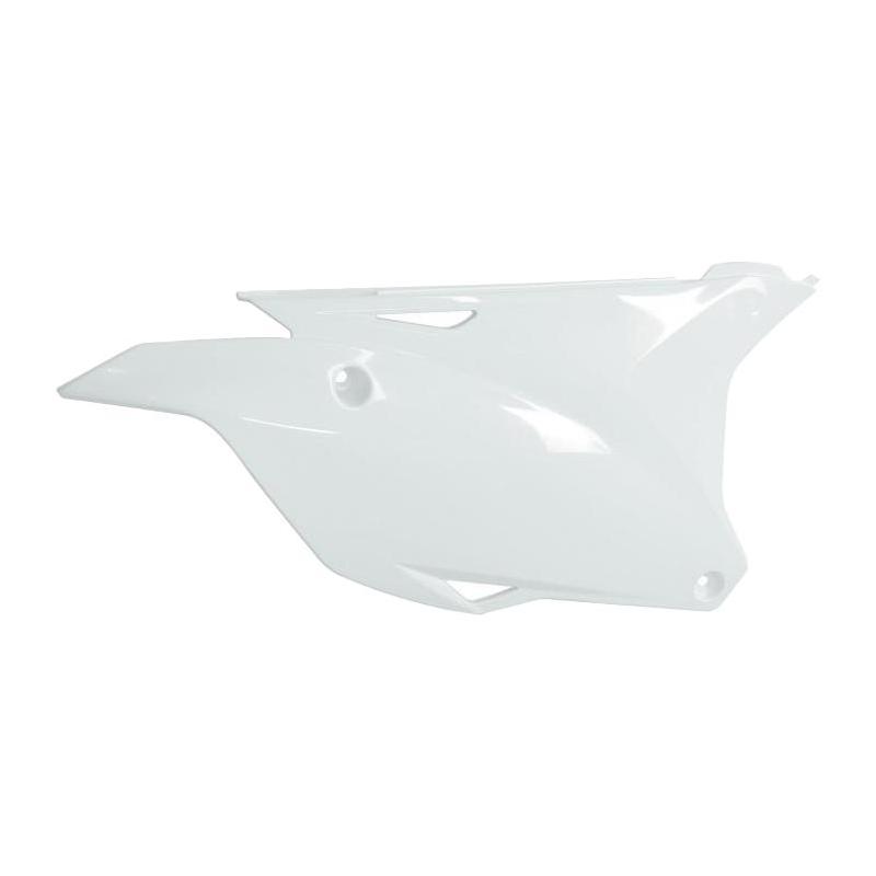 Plaques numéro latérales RTech blanches pour Kawasaki KX 85 14-16