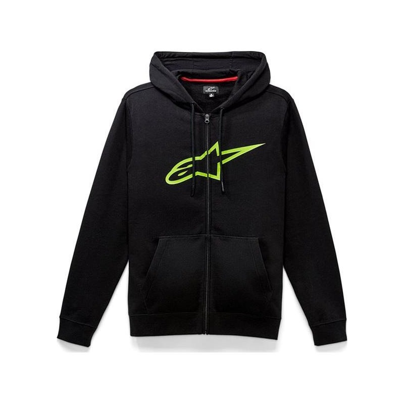 Sweat zippé à capuche Alpinestars Ageless II noir/jaune fluo- S