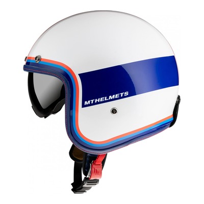 Casque jet MT Helmets Le Mans 2 SV Tant blanc/rouge/bleu brillant