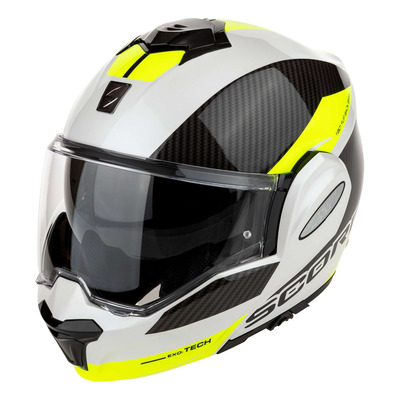 Casque modulable Scorpion Exo-Tech Evo Team blanc/jaune fluo