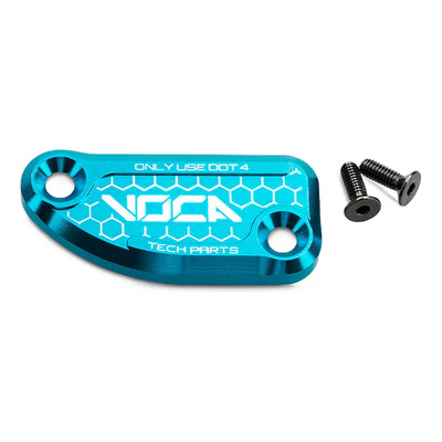 Couvercle de maître cylindre de frein arrière Voca Racing alu CNC cyan Derbi Senda/Aprilia SX