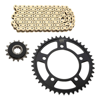 Kit chaîne EK/PBR 15x43-116m chaîne 525 SRX2 or couronne acier Honda CBF 600 N/S 04-07