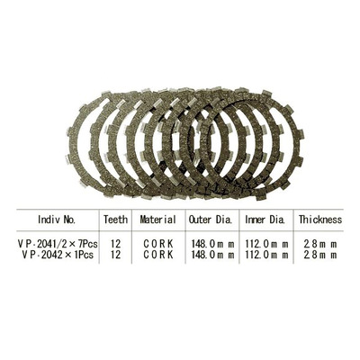Kit disques d'embrayage garnis Kyoto Yamaha XT 550 82-83