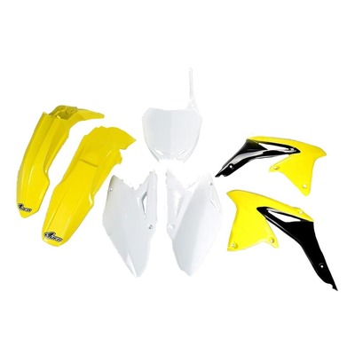 Kit plastique UFO Suzuki 450 RM-Z 11-12 jaune/noir/blanc (couleur origine)