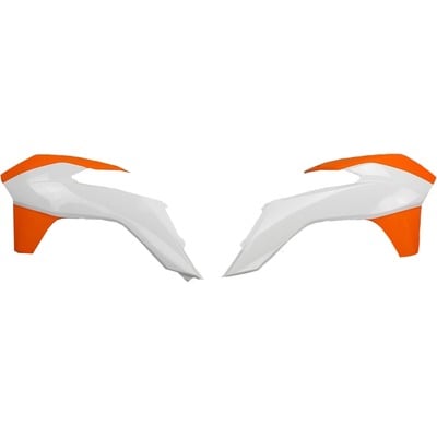 Ouïes de radiateur UFO KTM 250 EXC 14-16 orange/blanc (couleur origine 2013)