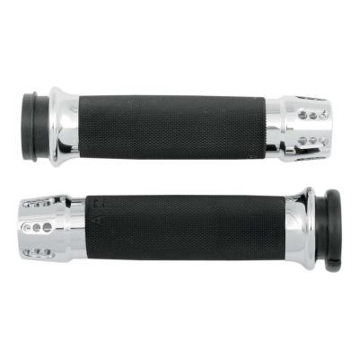 Poignées Avon custom grips Gatlin tirage électronique Road King 08-20 chrome